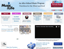 Tablet Screenshot of musicforlife.org